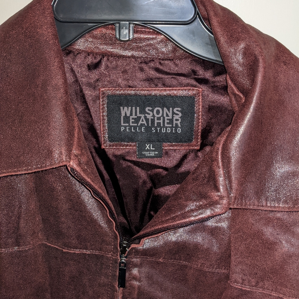Wilson's Leather Jacket XL soft distressed maroon